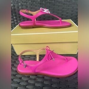 Michael Kors Shoes,Michael Kors Sandals,Michael Kors Pink T-Strap Sandals
